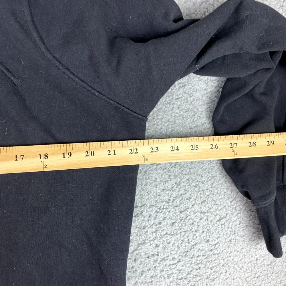 Lululemon Loungeful Hoodie Womens 10 Black 4-Way Stretch Kangaroo Pocket Casual‎